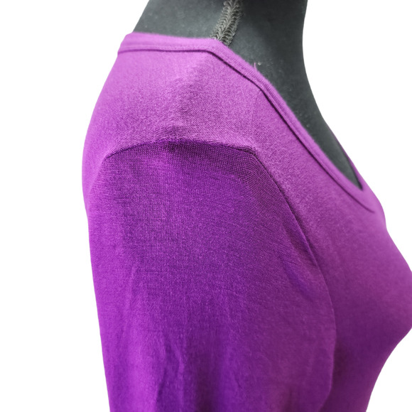 NWT HiMONE Women’s Medium Purple T-Shirt Dress Silky Soft Stretch Pockets Casual - Picture 4 of 13